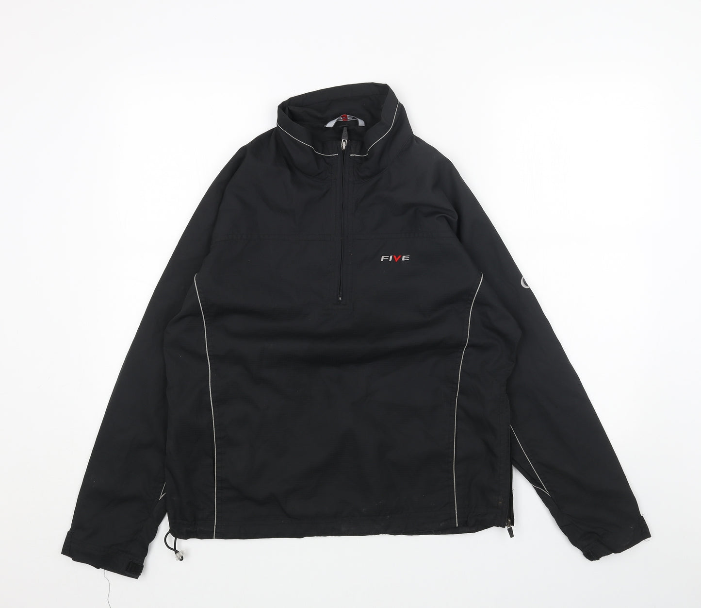 FIVE Womens Black Polyester Pullover Sweatshirt Size 10 Zip