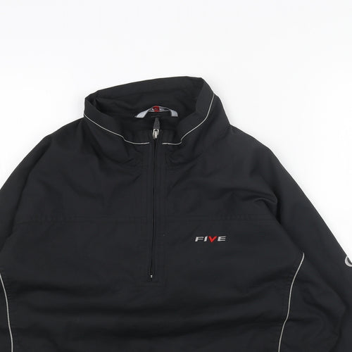 FIVE Womens Black Polyester Pullover Sweatshirt Size 10 Zip