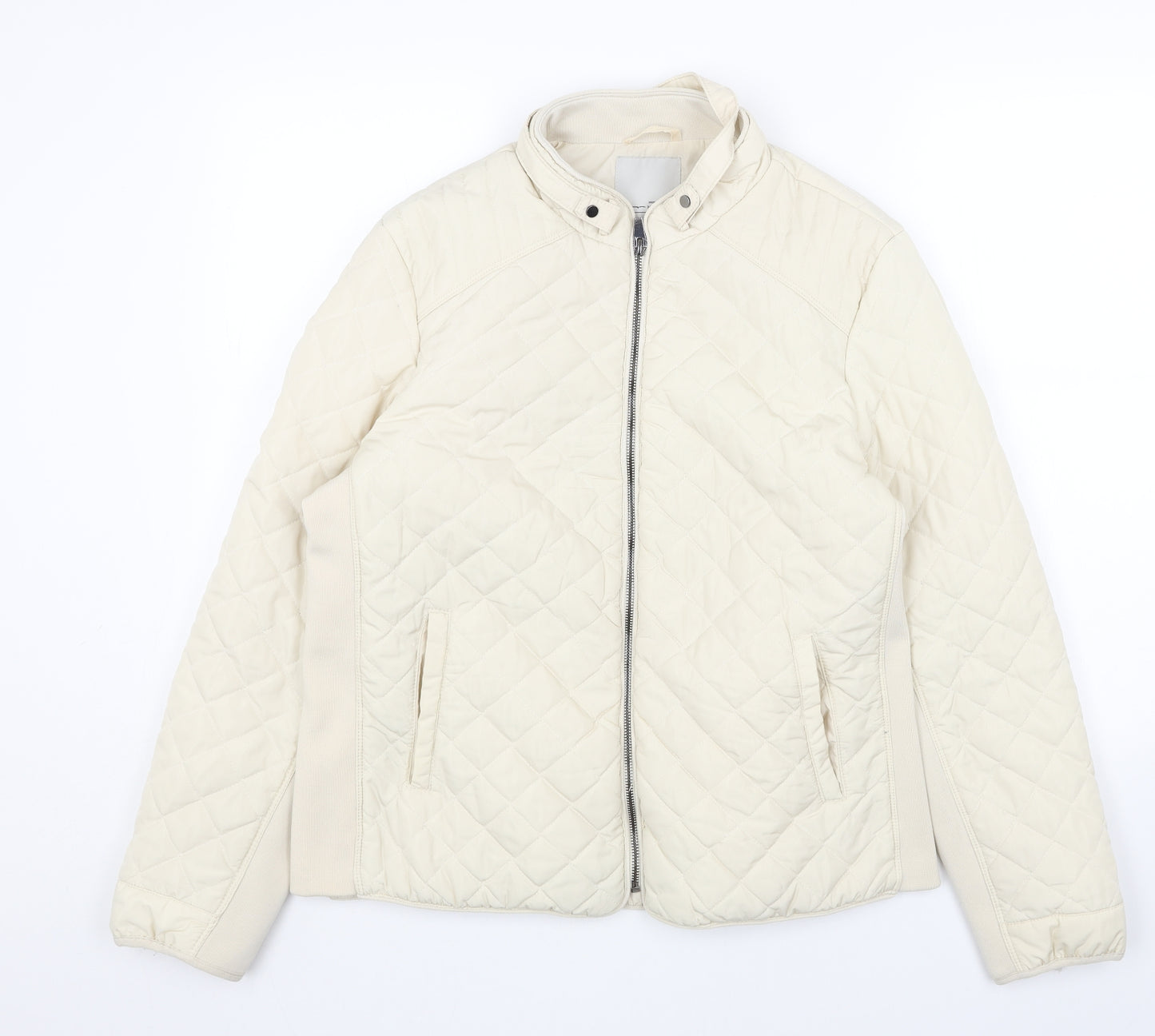 MARFINNO Womens Beige Quilted Jacket Size L Zip