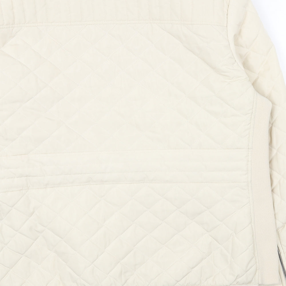 MARFINNO Womens Beige Quilted Jacket Size L Zip
