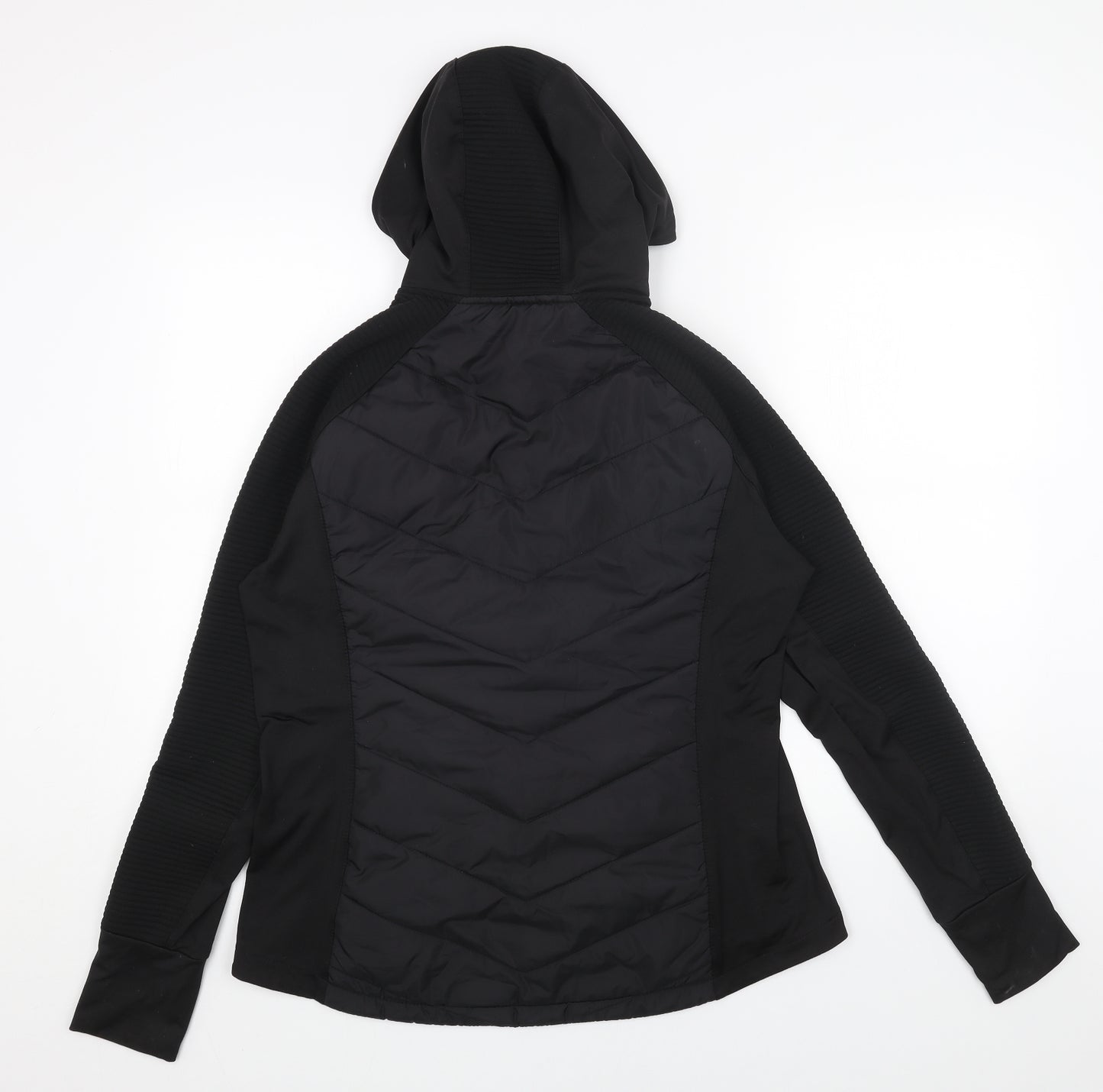 H&M Womens Black Quilted Jacket Size L Zip