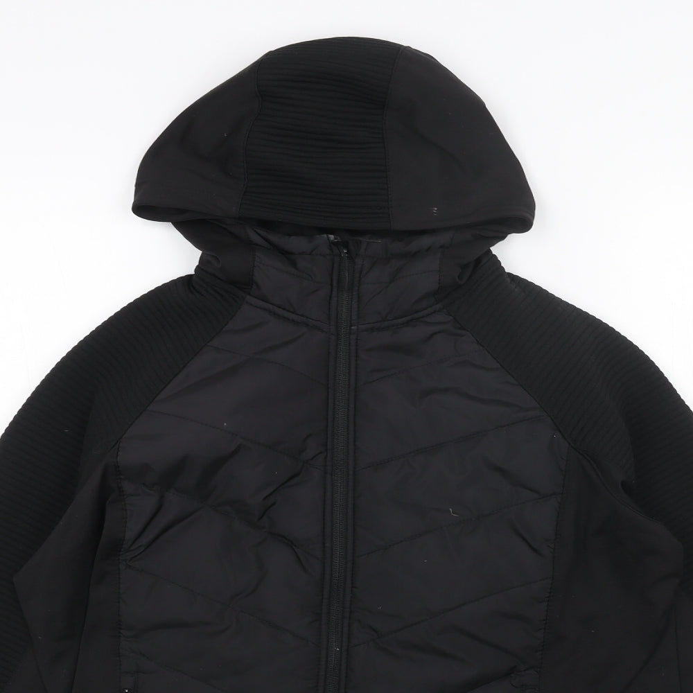 H&M Womens Black Quilted Jacket Size L Zip