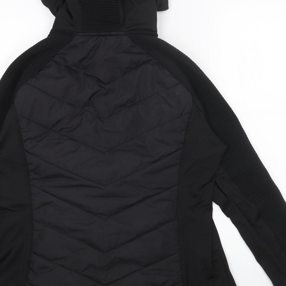 H&M Womens Black Quilted Jacket Size L Zip