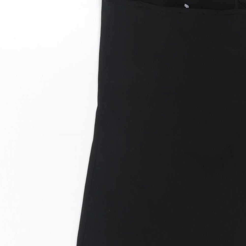 Zara Womens Black Polyester Mini Size S Halter Pullover - Flower Neck Detail