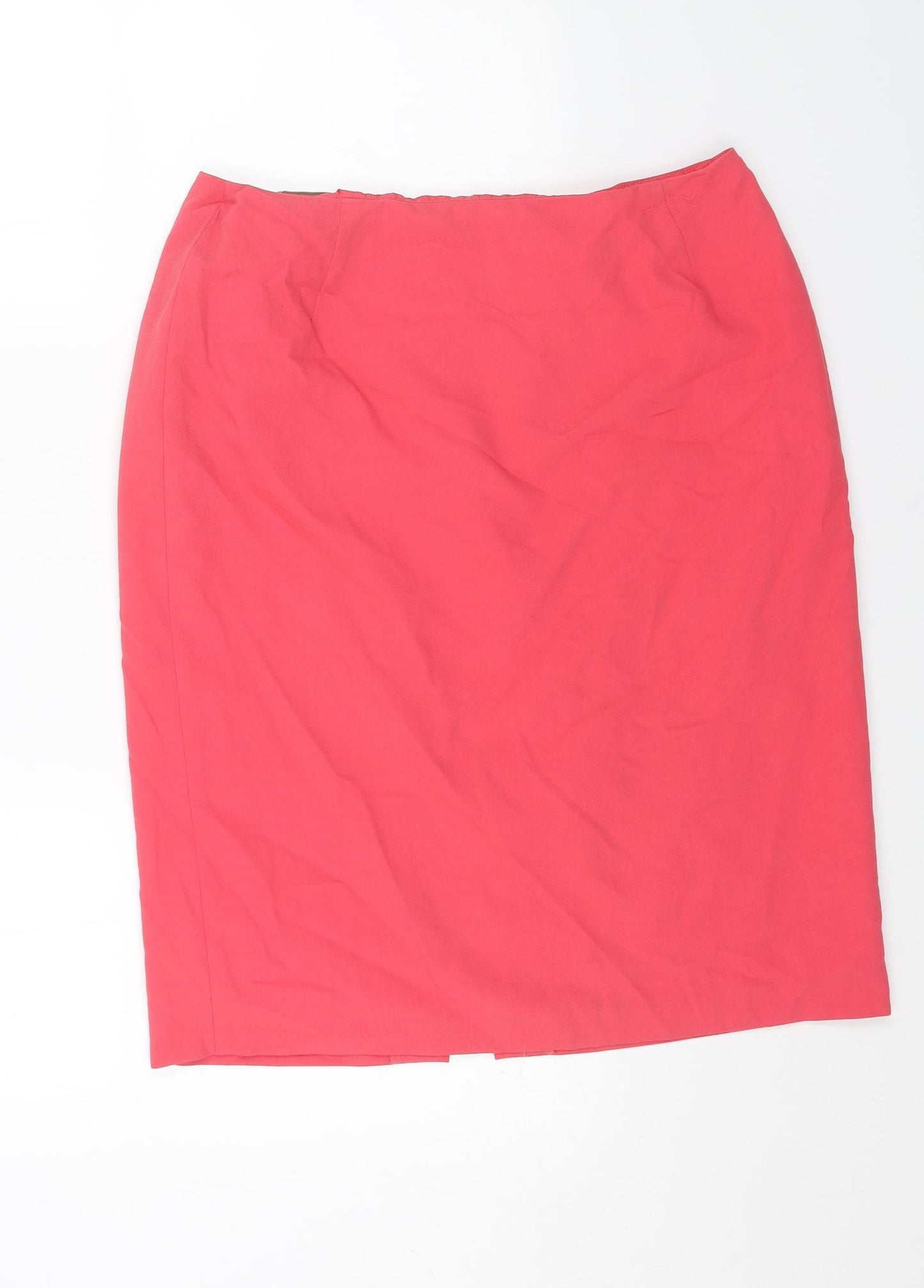 Marks and Spencer Womens Pink Polyester Straight & Pencil Skirt Size 16 Zip