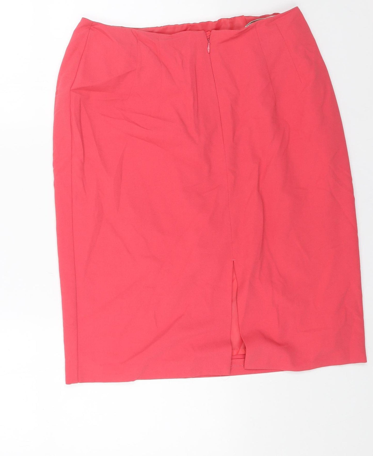 Marks and Spencer Womens Pink Polyester Straight & Pencil Skirt Size 16 Zip