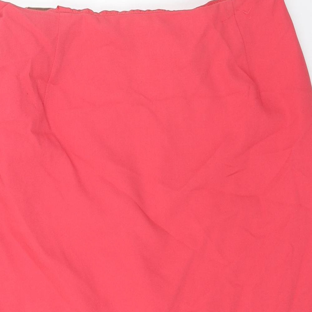 Marks and Spencer Womens Pink Polyester Straight & Pencil Skirt Size 16 Zip