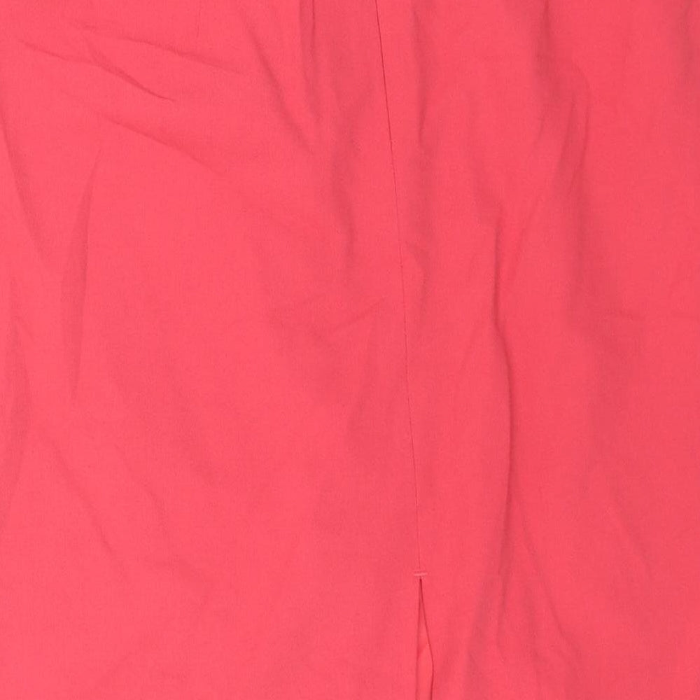 Marks and Spencer Womens Pink Polyester Straight & Pencil Skirt Size 16 Zip