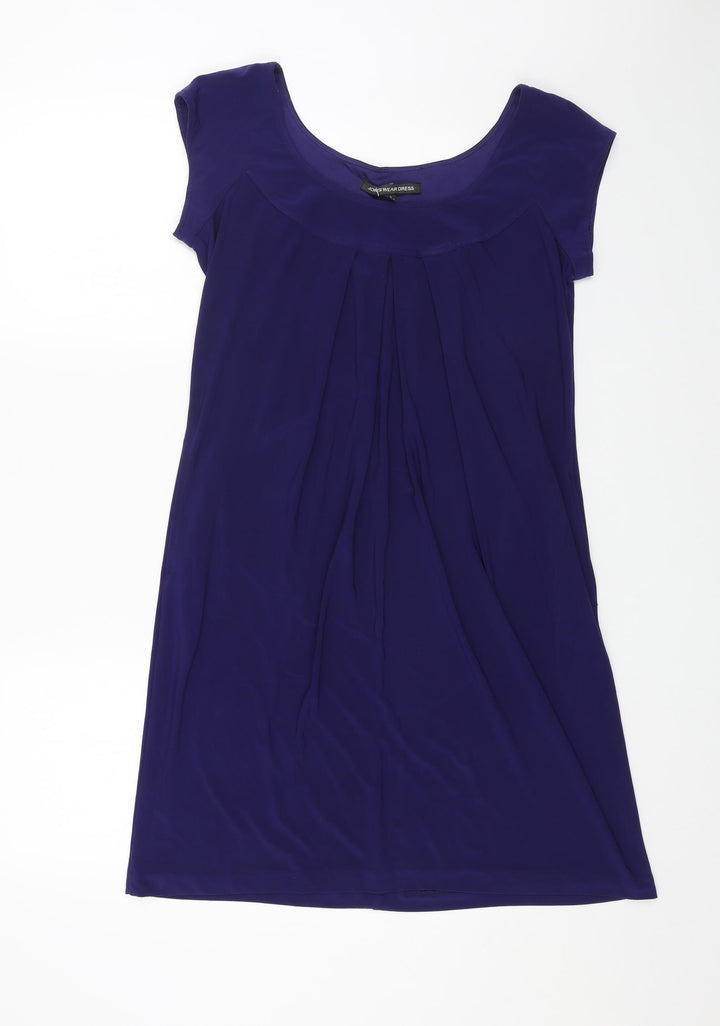 Jones Wear Womens Purple Polyester Shift Size 8 Scoop Neck Pullover