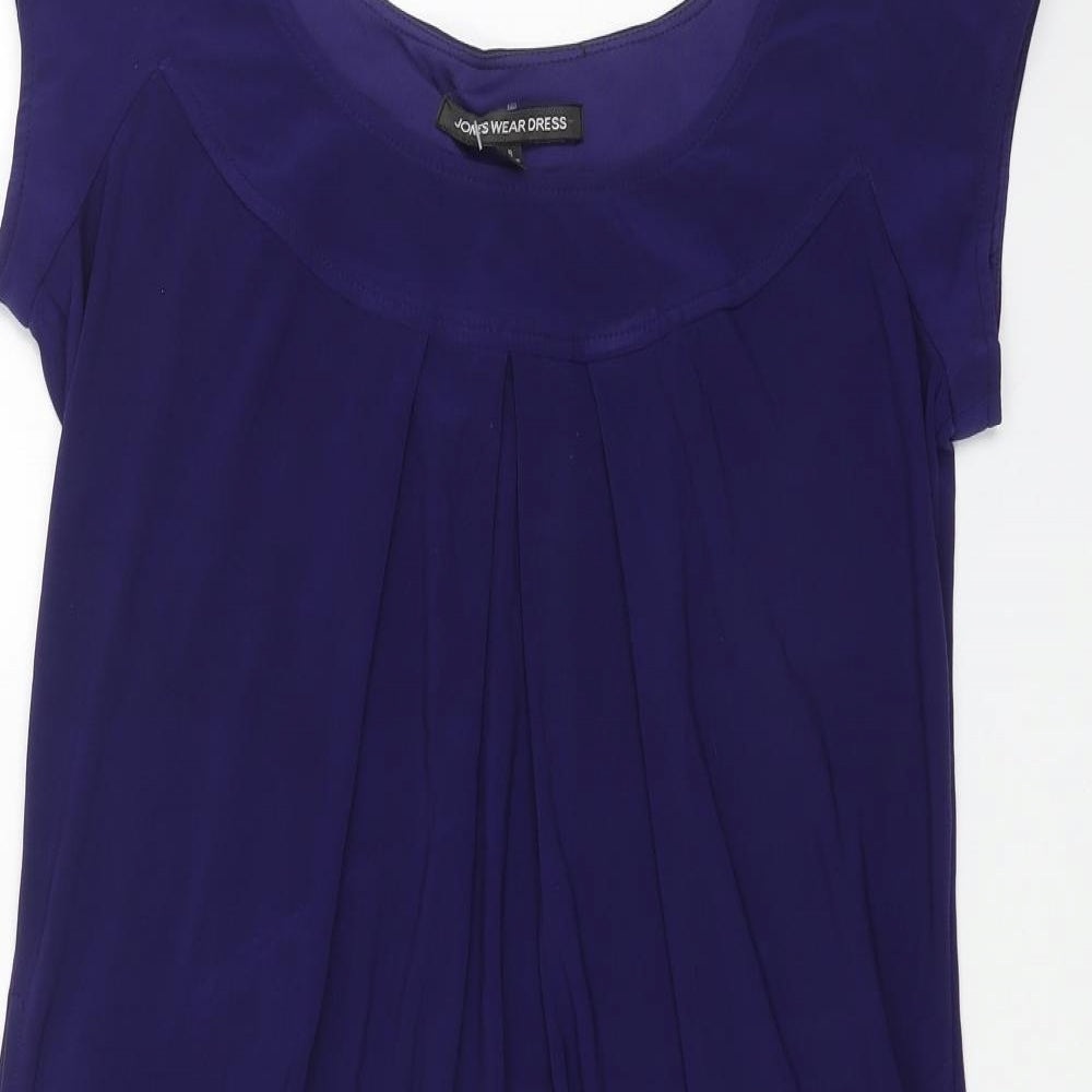 Jones Wear Womens Purple Polyester Shift Size 8 Scoop Neck Pullover