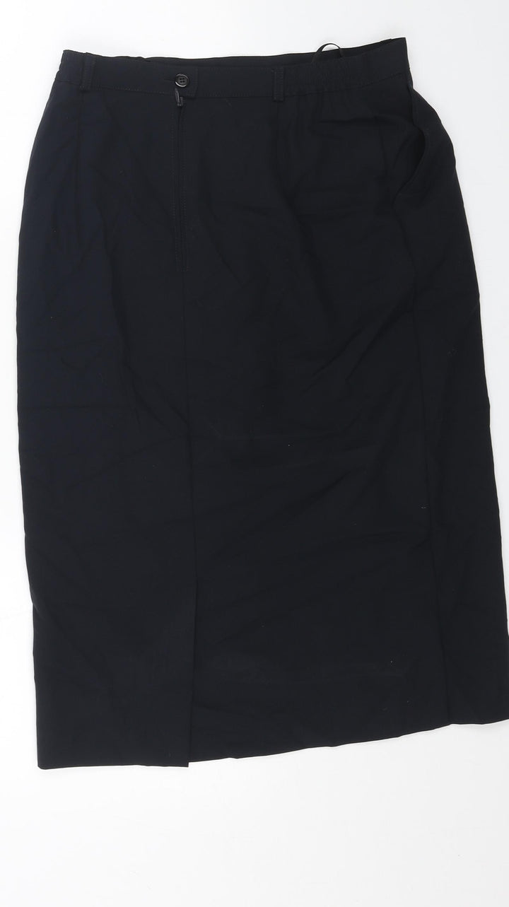 Blanchelle Womens Blue Polyester Straight & Pencil Skirt Size 12 Zip