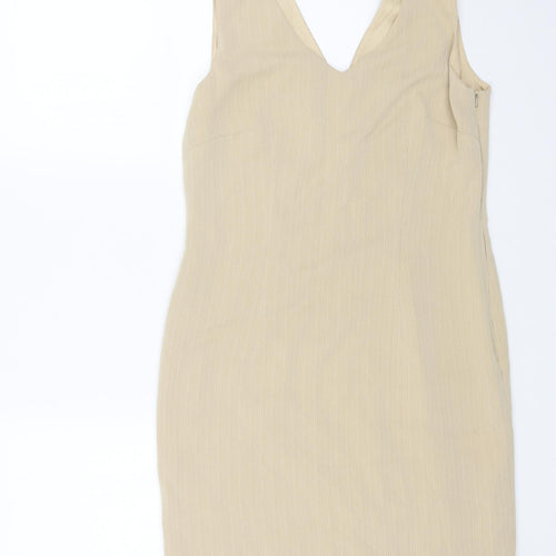 Betty Barclay Womens Beige Polyester Sheath Size 12 V-Neck Zip