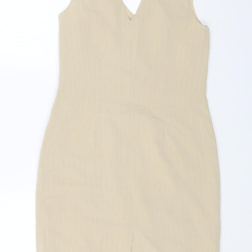 Betty Barclay Womens Beige Polyester Sheath Size 12 V-Neck Zip