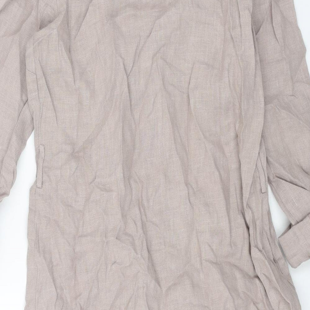 Sosandar Womens Beige Viscose Shirt Dress Size 10 Collared Button