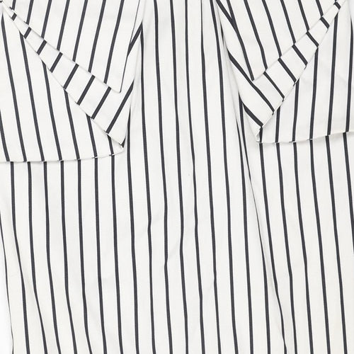 River Island Womens White Striped Viscose Straight & Pencil Skirt Size 30 in Zip