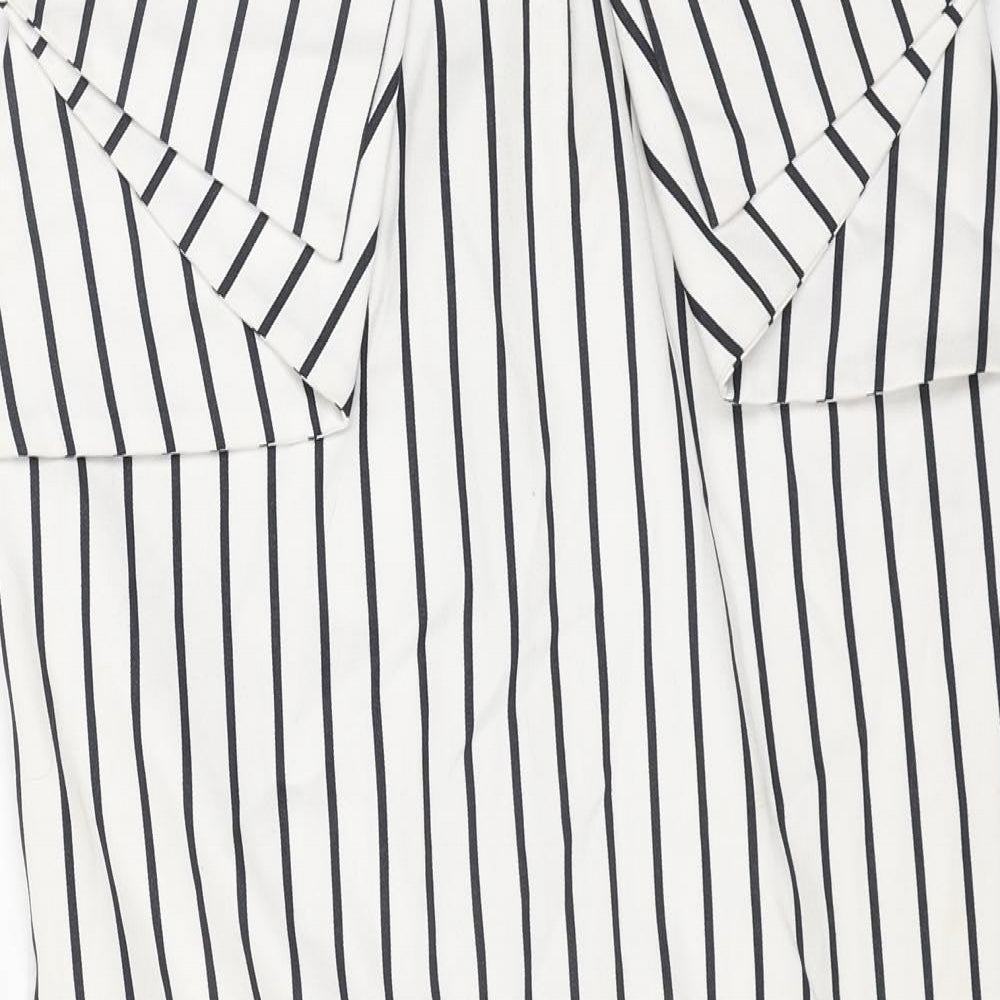 River Island Womens White Striped Viscose Straight & Pencil Skirt Size 30 in Zip