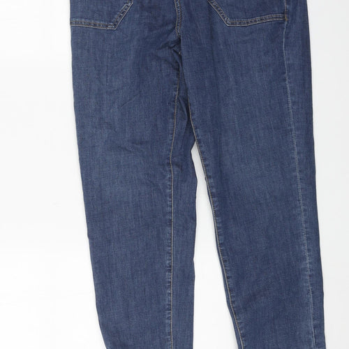 Marks and Spencer Womens Blue Cotton Straight Jeans Size 12 L27 in Regular Button