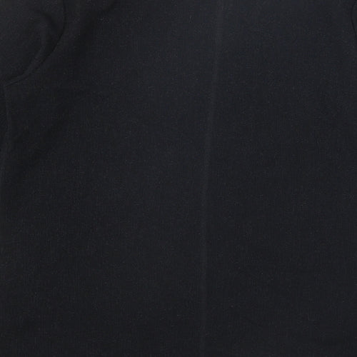 Autograph Womens Black Geometric Polyamide Basic Blouse Size 14 Round Neck