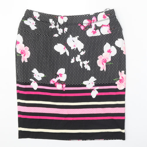 Eugen Klein Womens Black Geometric Polyester Straight & Pencil Skirt Size 32 in
