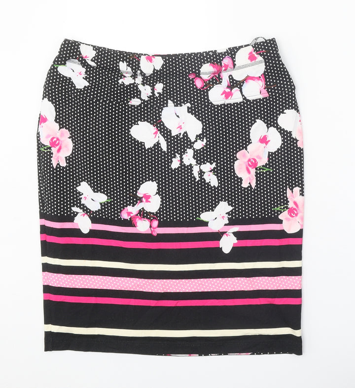 Eugen Klein Womens Black Geometric Polyester Straight & Pencil Skirt Size 32 in