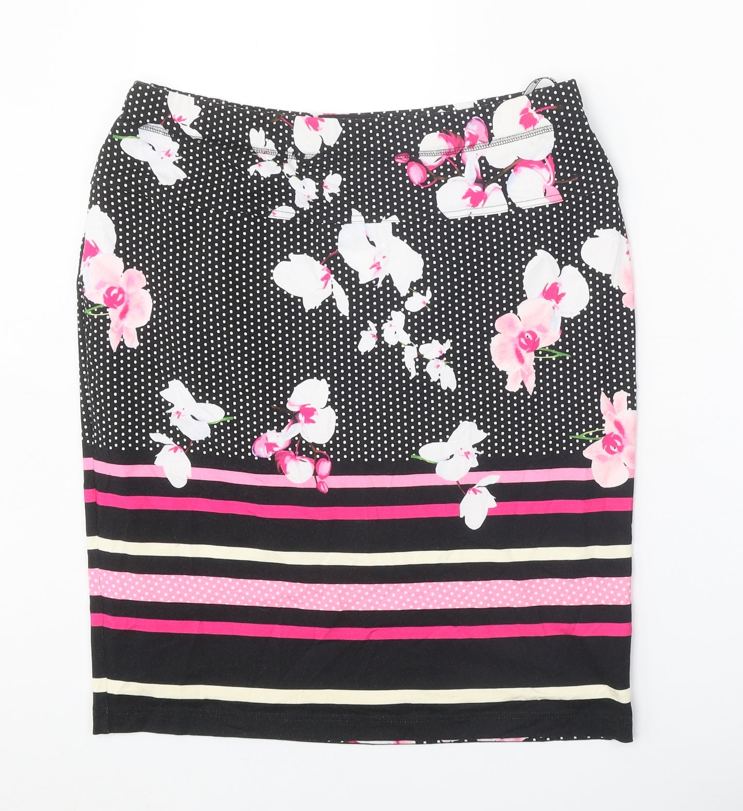 Eugen Klein Womens Black Geometric Polyester Straight & Pencil Skirt Size 32 in