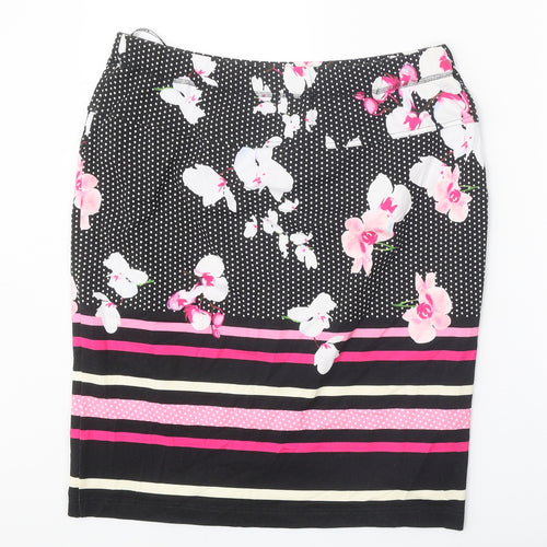 Eugen Klein Womens Black Geometric Polyester Straight & Pencil Skirt Size 32 in