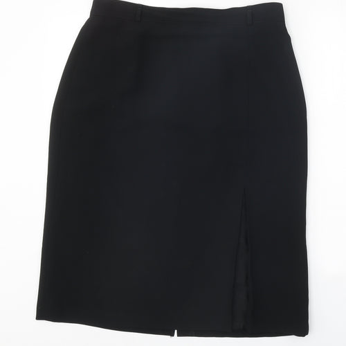 Gerry Weber Womens Black Polyester Straight & Pencil Skirt Size 16 Zip