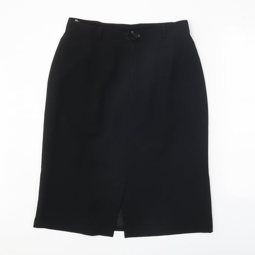 Gerry Weber Womens Black Polyester Straight & Pencil Skirt Size 16 Zip