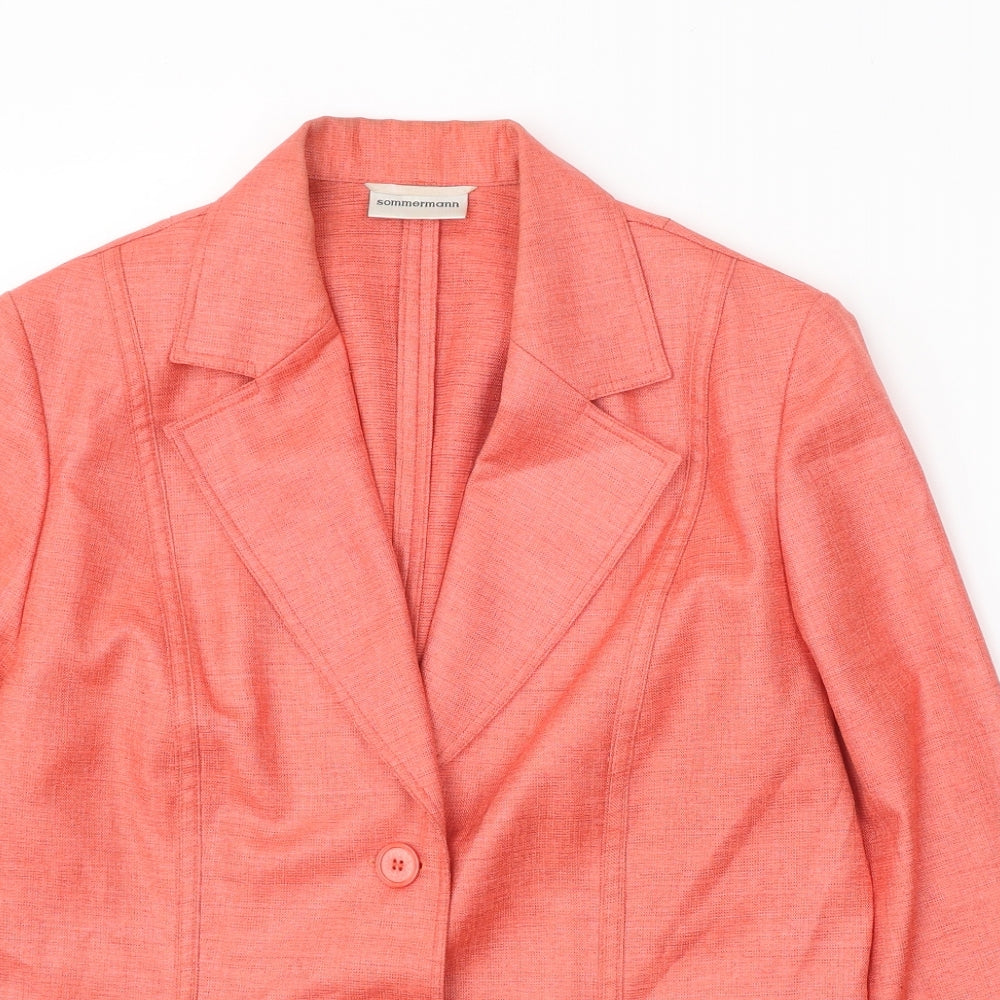 Sommermann Womens Pink Polyester Jacket Blazer Size 12