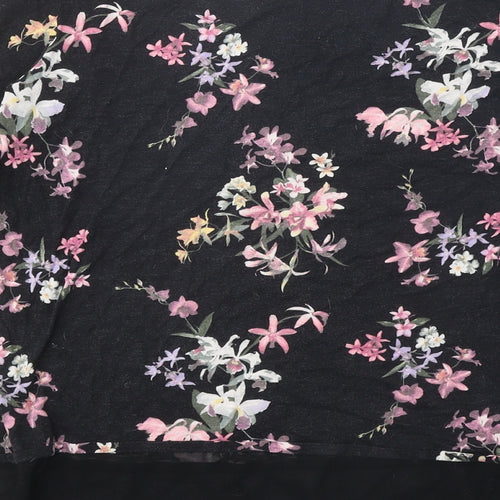 Per Una Womens Black Geometric Viscose Basic Blouse Size 14 Round Neck