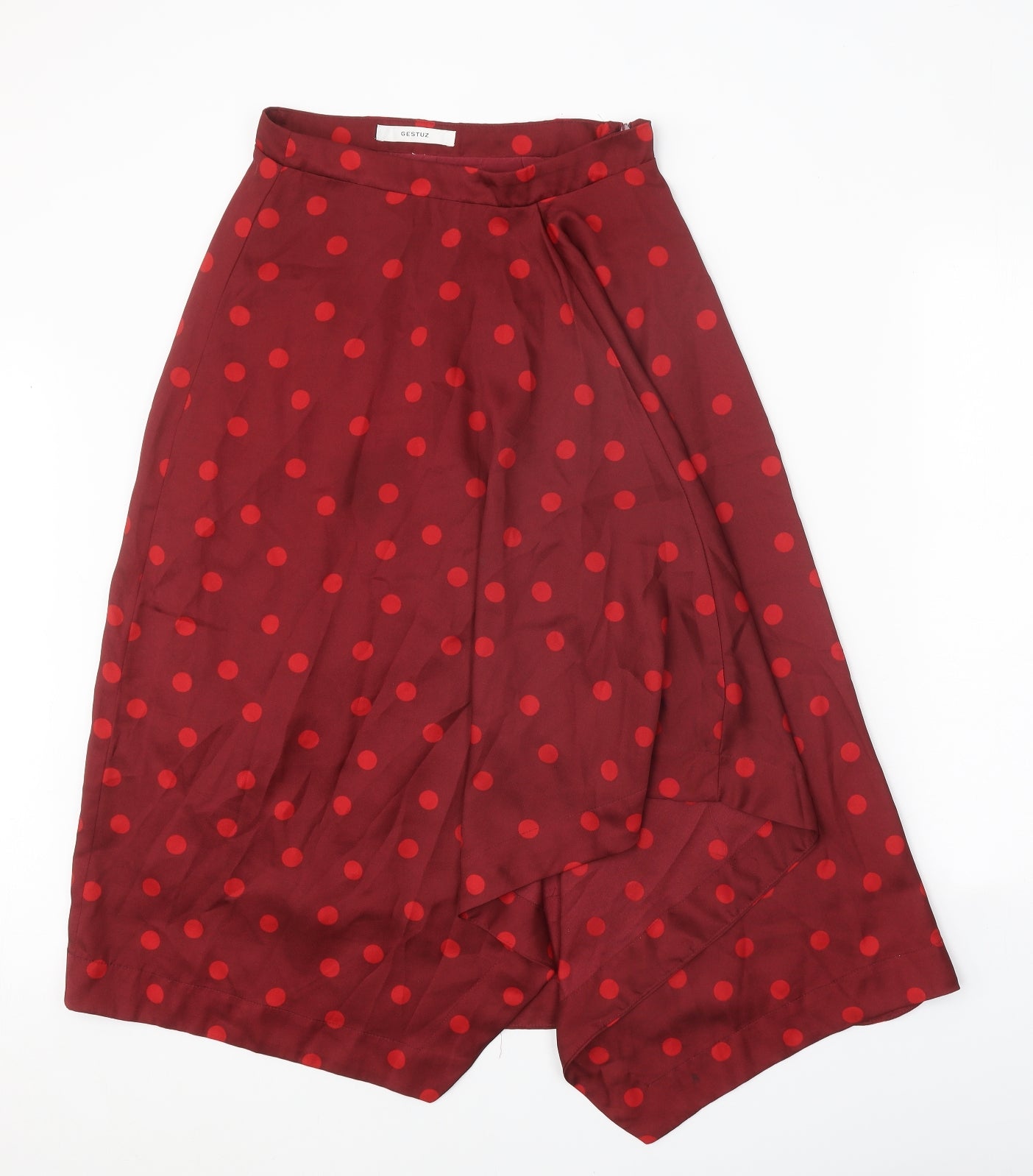 Gestuz Womens Red Polka Dot Polyester A-Line Skirt Size 8 Zip