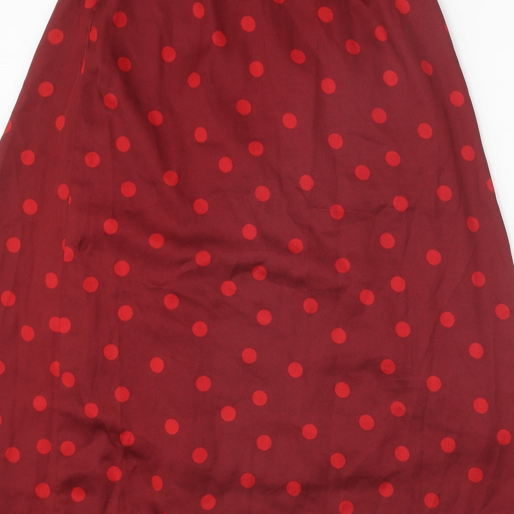 Gestuz Womens Red Polka Dot Polyester A-Line Skirt Size 8 Zip