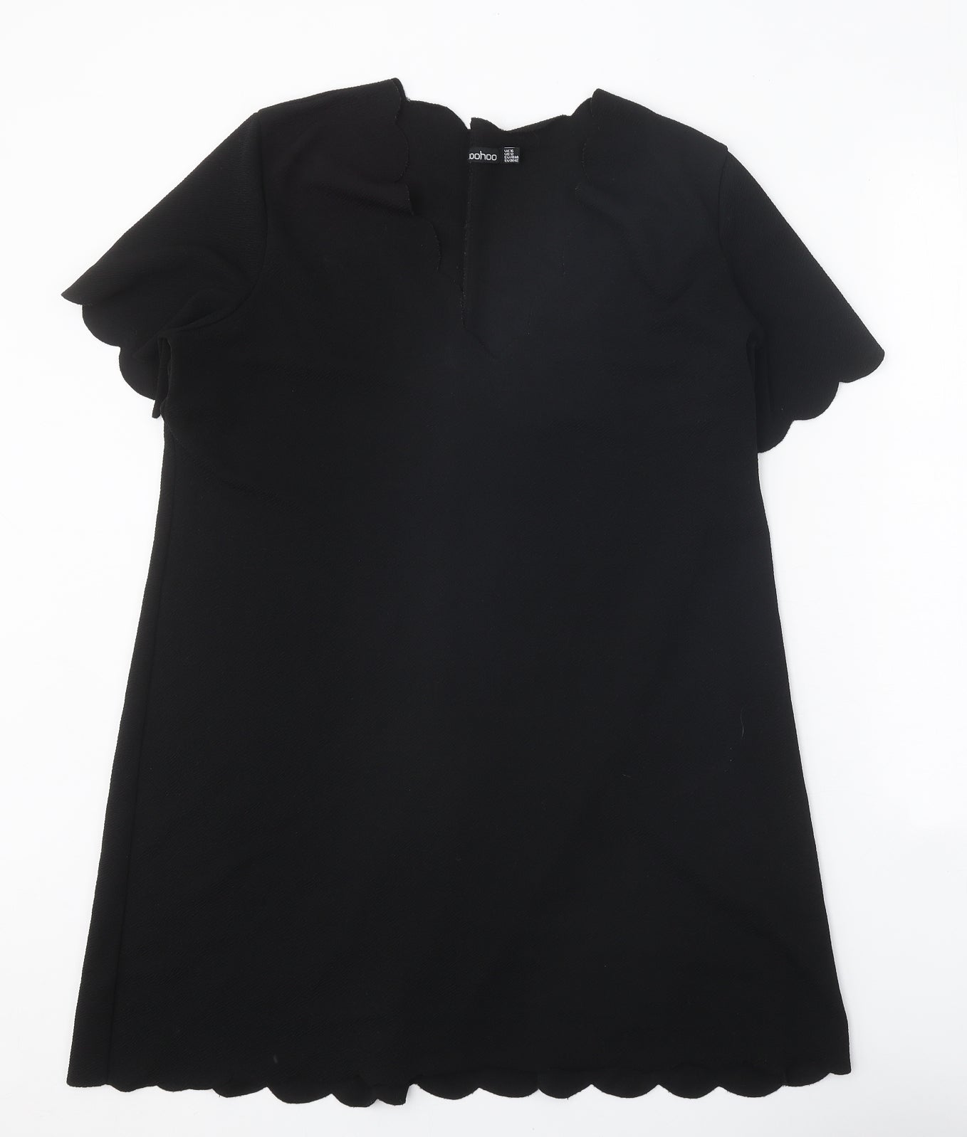 Boohoo Womens Black Polyester Shift Size 16 V-Neck Pullover