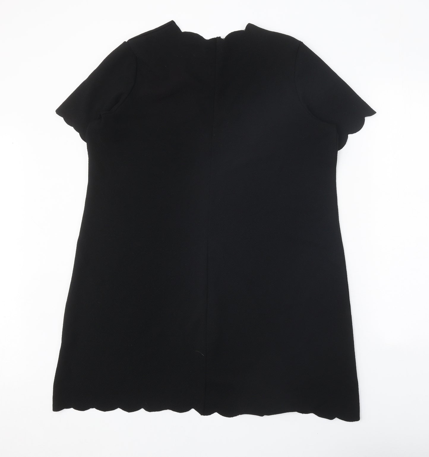 Boohoo Womens Black Polyester Shift Size 16 V-Neck Pullover