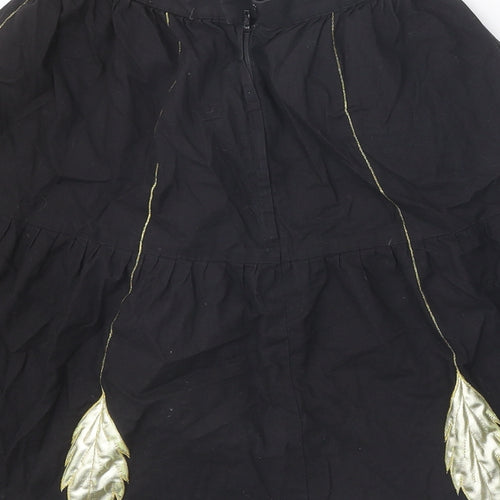 Preworn Womens Black Geometric Polyester Swing Skirt Size 23 in Zip