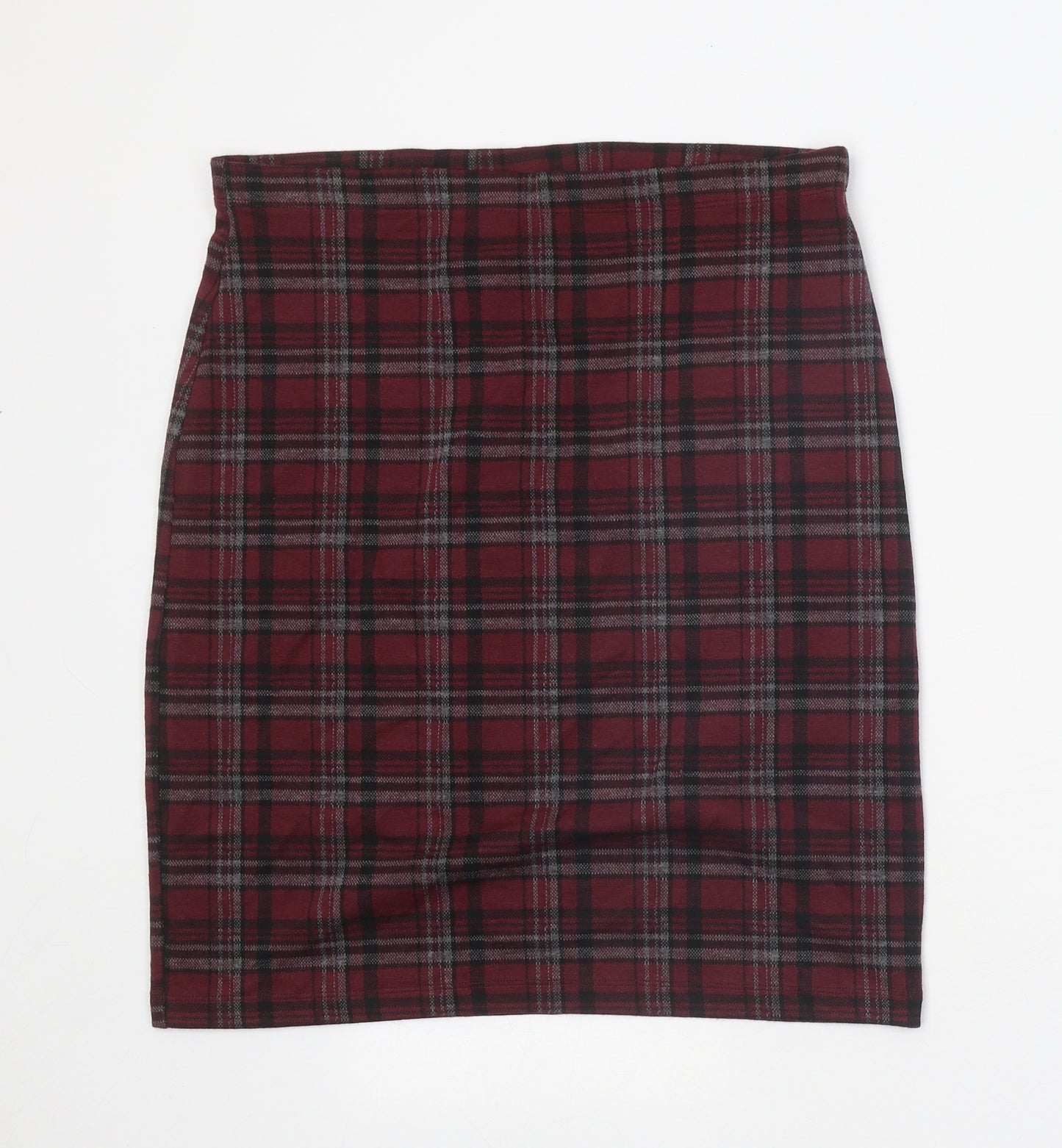 TU Womens Multicoloured Plaid Polyester Straight & Pencil Skirt Size 14