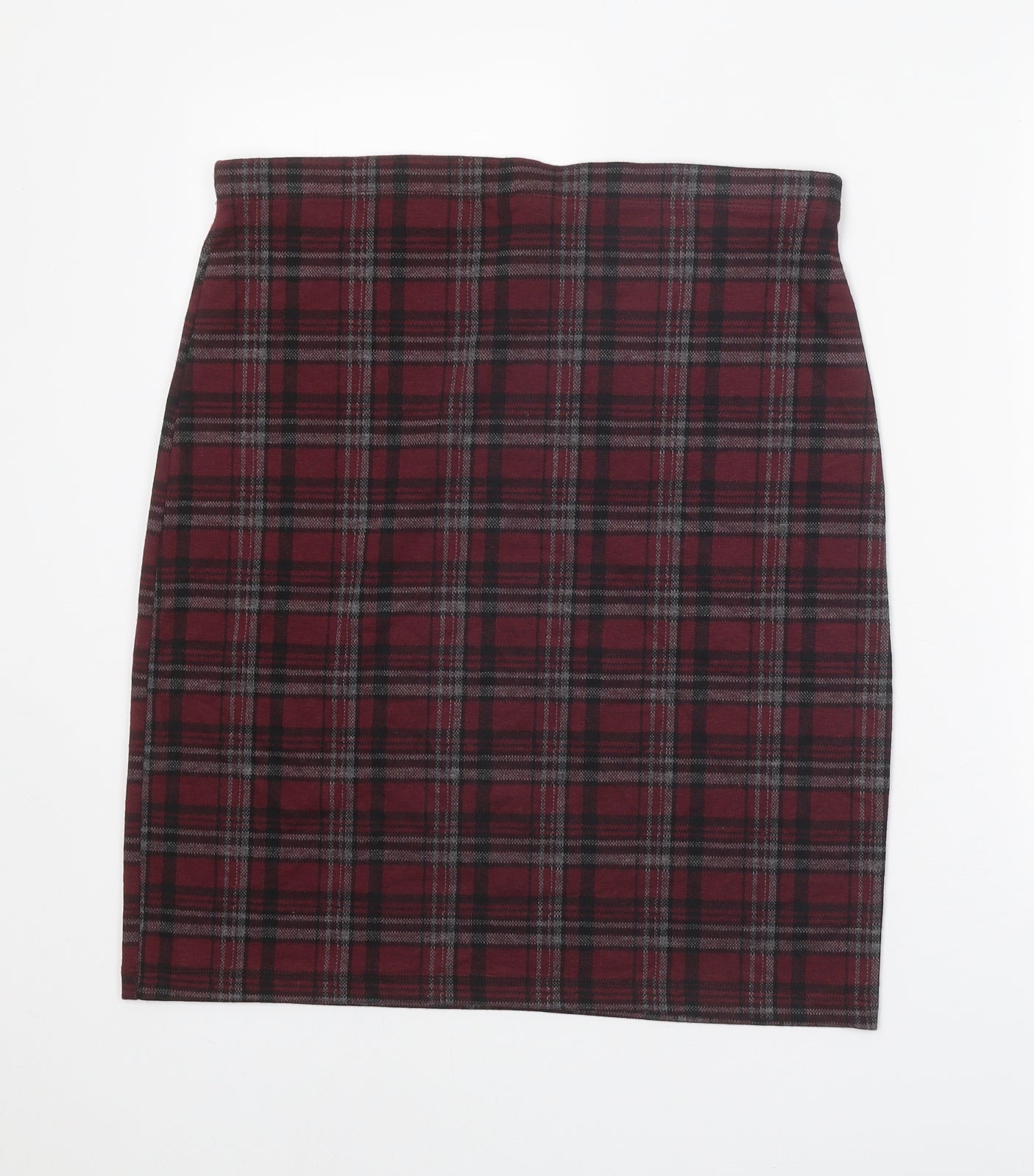 TU Womens Multicoloured Plaid Polyester Straight & Pencil Skirt Size 14
