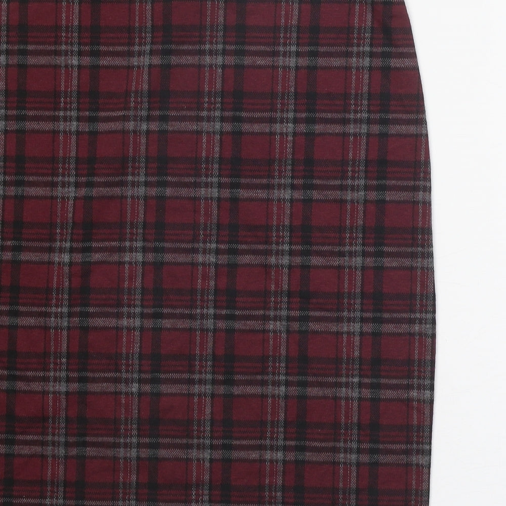 TU Womens Multicoloured Plaid Polyester Straight & Pencil Skirt Size 14
