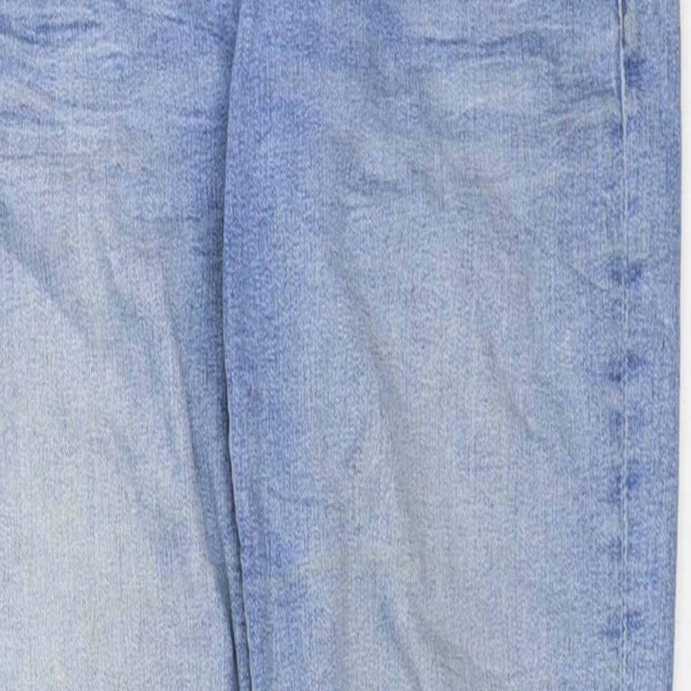 Marks and Spencer Womens Blue Cotton Straight Jeans Size 20 Regular Zip