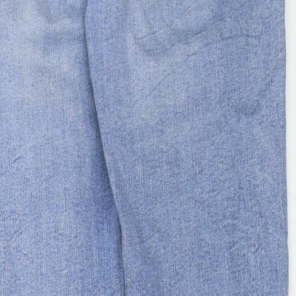 Marks and Spencer Womens Blue Cotton Straight Jeans Size 20 Regular Zip