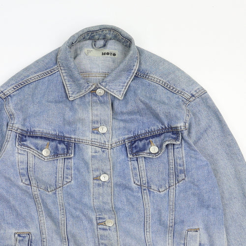 6 Womens Blue Jacket Size S Button
