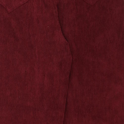 Preworn Womens Red Cotton Trousers Size 10 Regular Zip