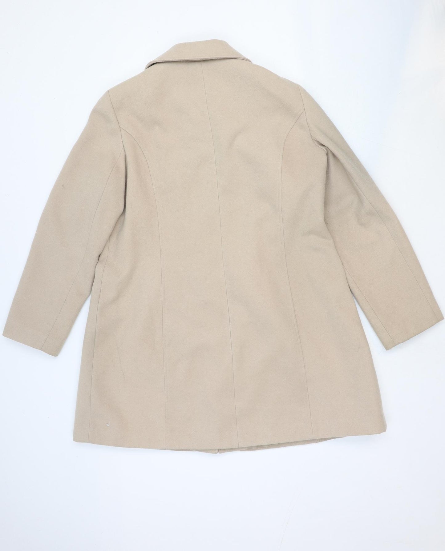 Isle Womens Beige Pea Coat Coat Size 18 Button