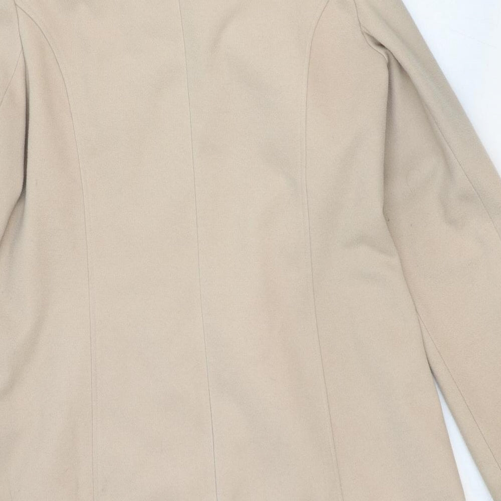 Isle Womens Beige Pea Coat Coat Size 18 Button