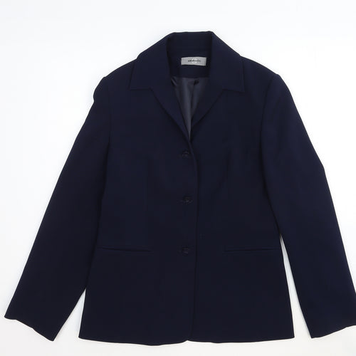 AMARANTO Womens Blue Cotton Jacket Suit Jacket Size S