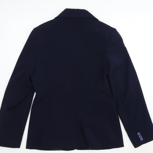 AMARANTO Womens Blue Cotton Jacket Suit Jacket Size S