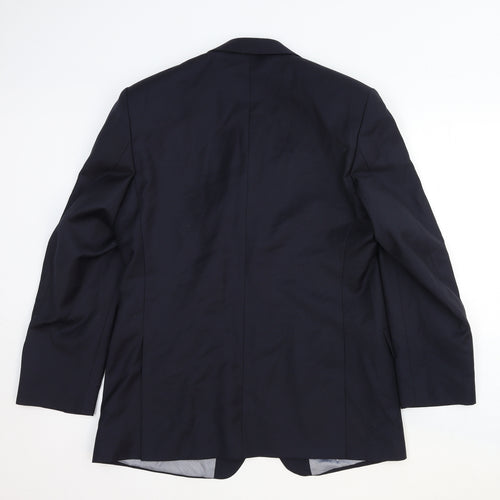 Stvdio Mens Blue Wool Jacket Suit Jacket Size 40 Regular