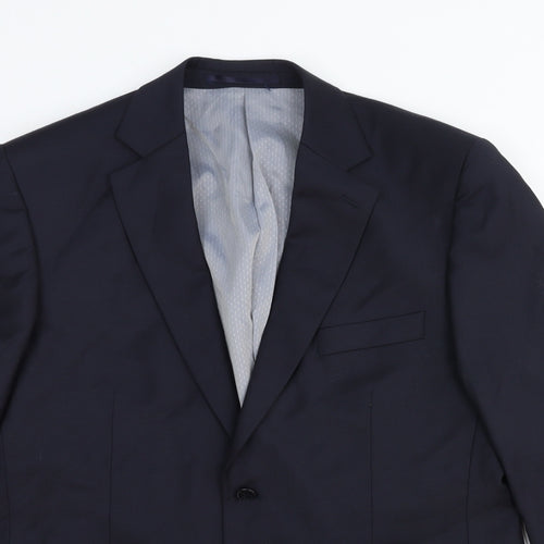 Stvdio Mens Blue Wool Jacket Suit Jacket Size 40 Regular