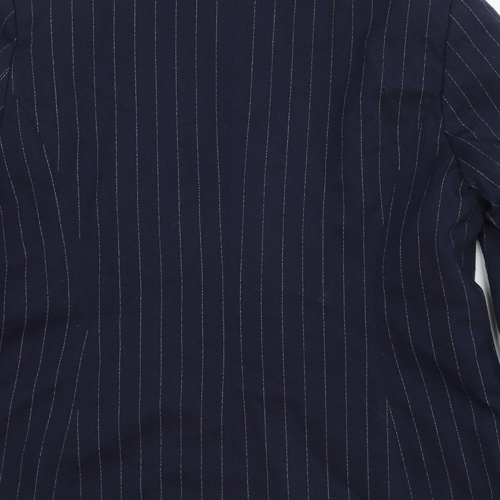 Marks and Spencer Womens Blue Pinstripe Wool Jacket Suit Jacket Size 14