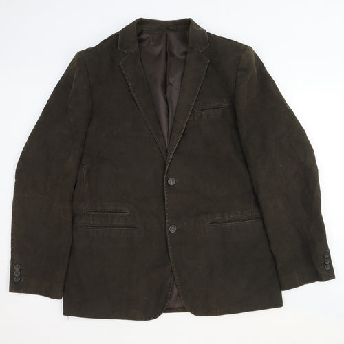Cedarwood State Mens Brown Polyester Jacket Blazer Size 44 Regular